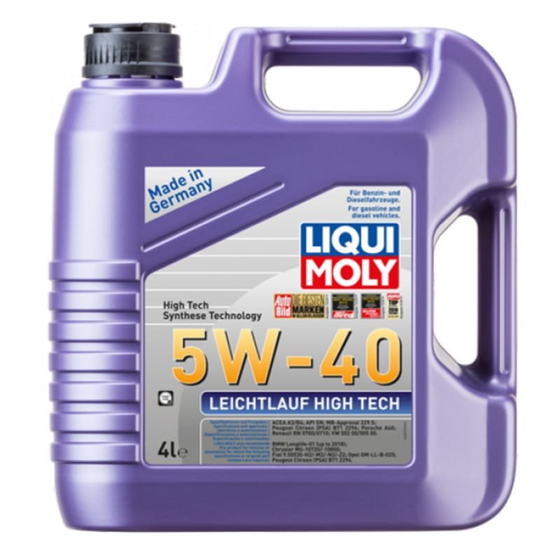 Aceite Liqui Moly 5W-40 Leichtlauf High Tech – Pack x4 (4L c/u)